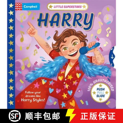 【3-4周达】Little Superstars: Harry : A push, pull, slide book [9781035075386]