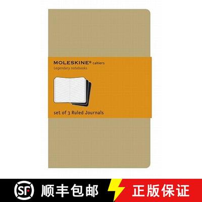 【3-4周达】Moleskine Cahier Journal (Set of 3), Large, Ruled, Kraft Brown, Soft Cover (5 X 8.25): Set... [9788883704987]