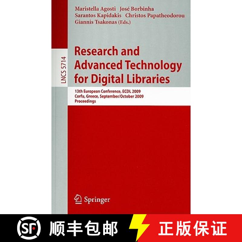 【3-4周达】Research and Advanced Technology for Digital Libraries: 13th European Conference. ECDL 200... [9783642043451]