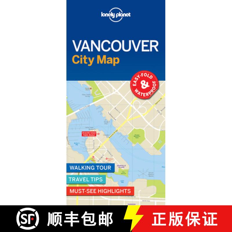 【3-4周达】Lonely Planet Vancouver City Map 1 [9781786576606]