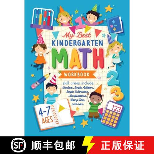 【3-4周达】My Best Kindergarten Math Workbook: Kindergarten and 1st Grade Workbook Age 5-7 - Learning... [9781801010764]