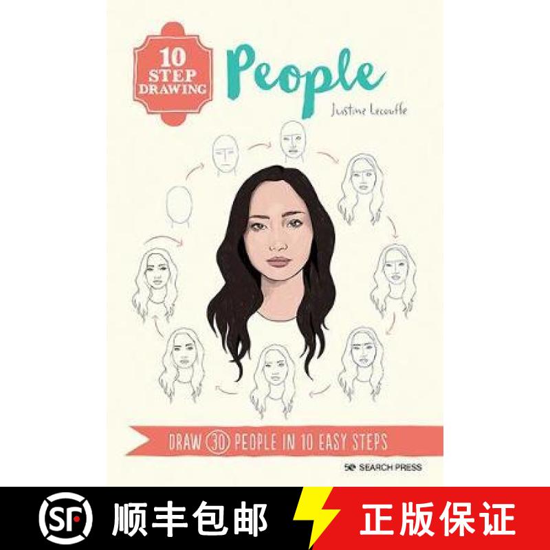 【2-3周达】10 Step Drawing: People: Draw 30 People in 10 Easy Steps [9781782218548]