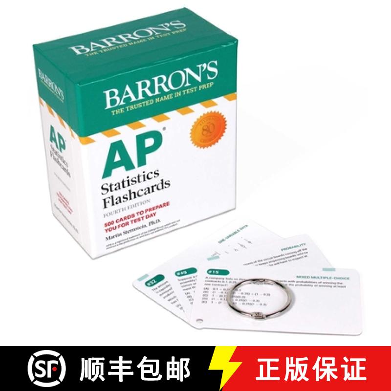 【3-4周达】AP Statistics Flashcards, Fourth Edition: Up-To-Date Practice + Sorting Ring for Custom Study [9781506267043]