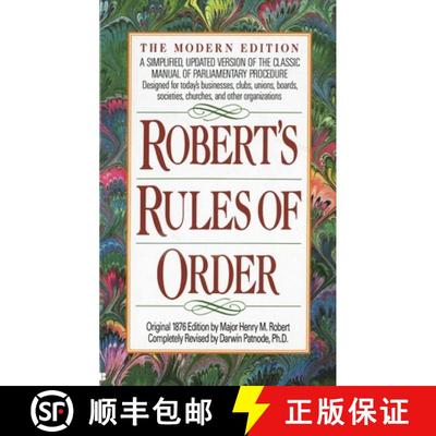 【3-4周达】Robert's Rules of Order: A Simplified, Updated Version of the Classic Manual of Parliament... [9780425139288]
