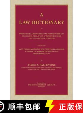 【3-4周达】Law Dictionary of Words, Terms, Abbreviations and Phrases Which are Peculiar to the Law an... [9781584774907]