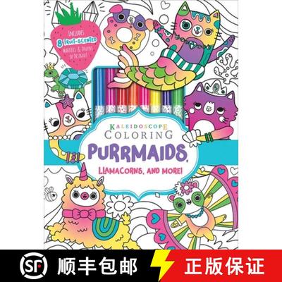 【3-4周达】Kaleidoscope Coloring: Purrmaids, Llamacorns, and More!: Includes 8 Fruit-Scented Markers ... [9781684126507]