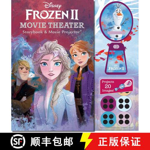【3-4周达】精装 Disney Frozen 2 Movie Theater Storybook & Movie Projector [9780794444273]