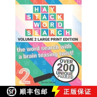 【3-4周达】Haystack Wordsearch (LARGE PRINT): Volume 2 - the word search with a brain teasing twist! [9781838372637]
