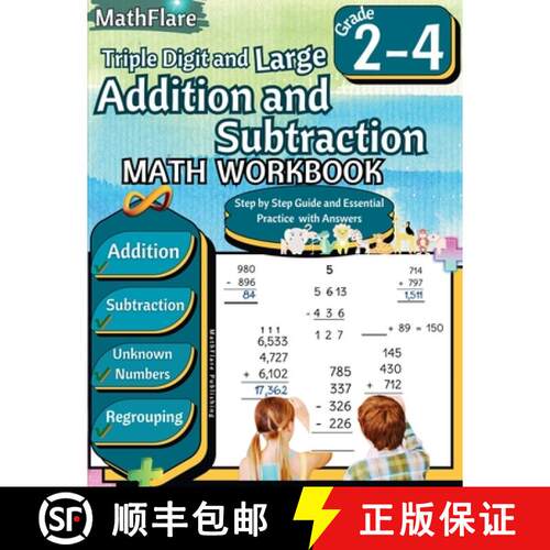 【3-4周达】Triple Digit and Large Addition and Subtraction Math Workbook 2nd to 4th Grade: Large Addi... [9798869372161]