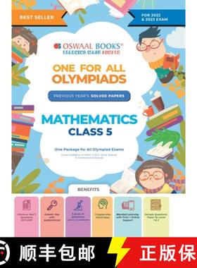 【3-4周达】Oswaal One For All Olympiad Previous Years' Solved Papers, Class-5 Mathematics Book (For 2... [9789354234354]