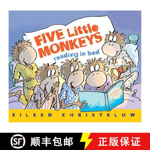 【3-4周达】Five Little Monkeys Reading in Bed (A Five Little Monkeys Story) [9780544488007]