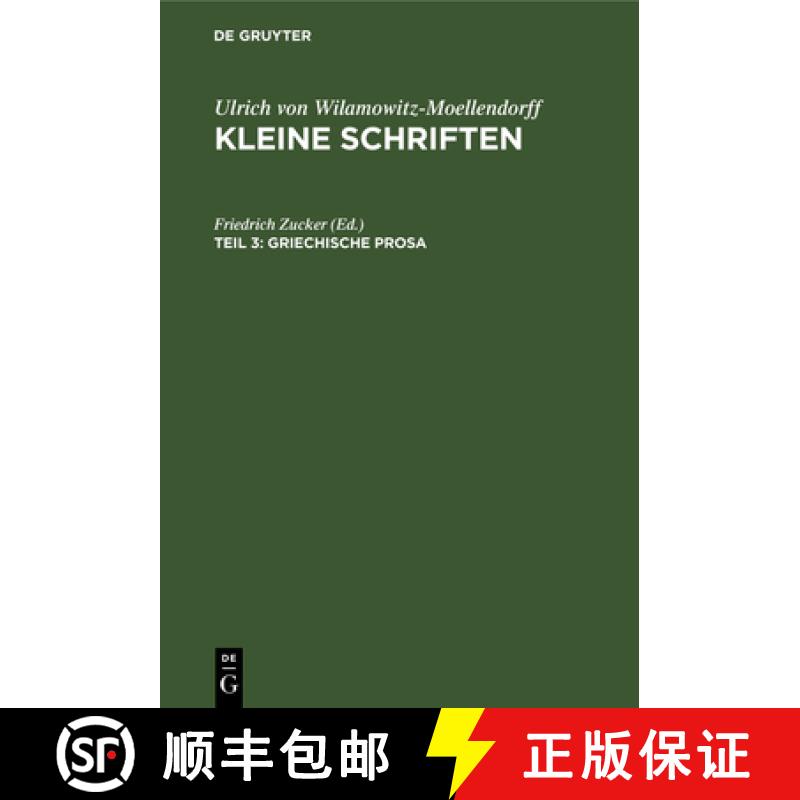 预订 Griechische Prosa [9783112528778]
