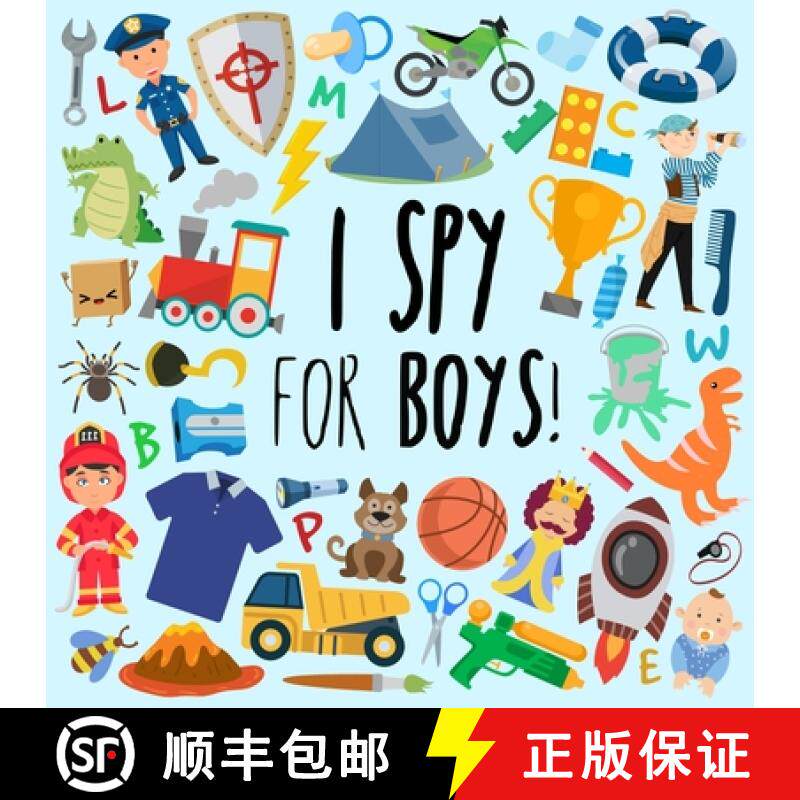 【3-4周达】I Spy - For Boys!: A Fun Guessing Game for 3-5 Year Olds [9781914047022]