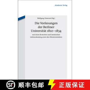 Lateinischen Vorlesungen Universität Berliner 预订 1834 Und Lektions... Deutschen Der Dem Nach 9783050046198 1810 Die