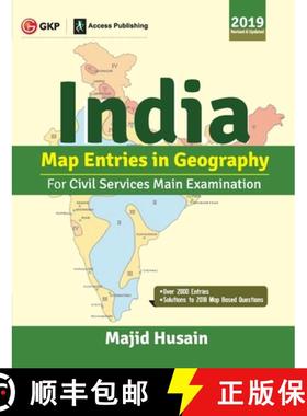 【3-4周达】India Map Entries in Geography for Civil Services Main Examination 2019 [9789388426497]