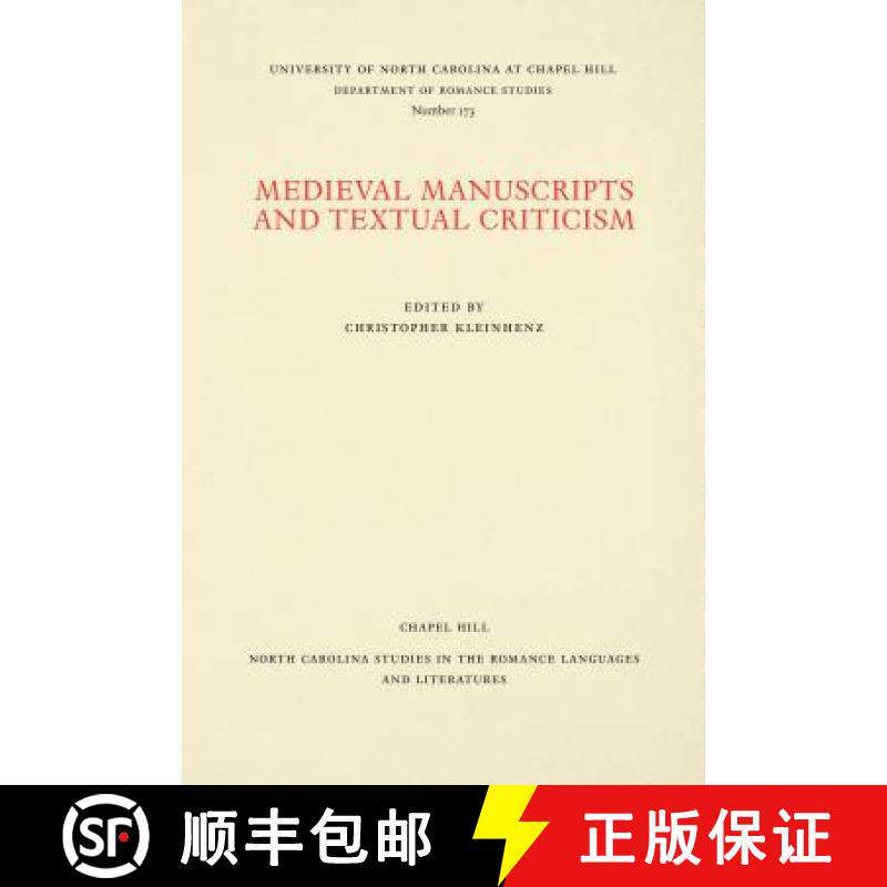 预订 Medieval Manuscripts and Textual Criticism [9780807891735]