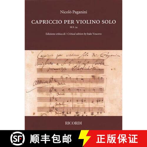【3-4周达】Capriccio for Violin Solo: M.S. 54 Critical Edition [9781540071392]