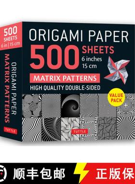 【3-4周达】Origami Paper 500 sheets Matrix Patterns 6 (15 cm): Tuttle Origami Paper: Double-Sided Ori... [9780804856027]