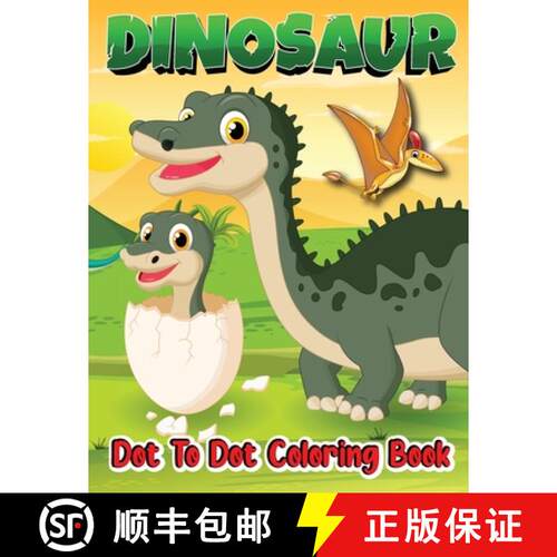 【3-4周达】Dinosaur Dot to Dot Coloring Book: Dot to Dot Activity Books [9788023738155]