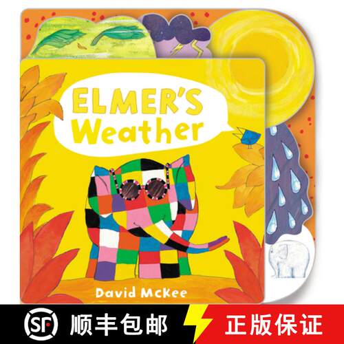 【3-4周达】精装 Elmer's Weather: Tabbed Board Book [9781783446063]