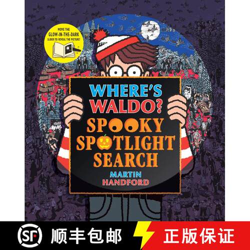 【3-4周达】精装 Where's Waldo? Spooky Spotlight Search: (A Halloween Hidden Object Search-and-Find Pu... [9781536211580]