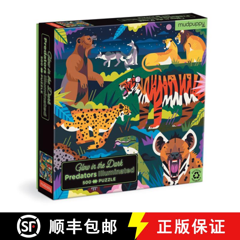 【2-3周达】Predators Illuminated 500 Piece Glow in the Dark Puzzle [9780735378728]