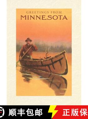 【3-4周达】Vintage Lined Notebook Greetings from Minnesota, Canoeing [9798385427079]