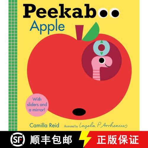 【3-4周达】Peekaboo: Apple: (An Interactive Board Book for Babies & Toddlers with Mirror & Sliders to... [9781536214451]