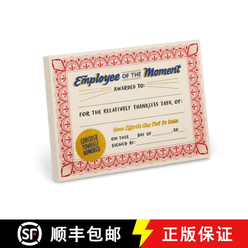 【3-4周达】Em & Friends Employee of the Moment Certificate Notepads (New Version) [9781642462906]