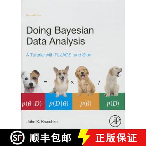 【3-4周达】精装 Doing Bayesian Data Analysis: A Tutorial with R, Jags, and Stan (2nd edition) [9780124058880]