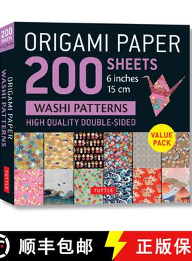 【3-4周达】Origami Paper 200 sheets Washi Patterns 6 (15 cm): Tuttle Origami Paper: Double Sided Orig... [9780804853606]