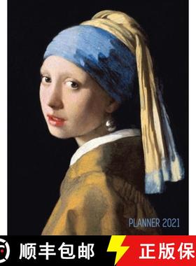【3-4周达】Girl With a Pearl Earring Planner 2021: Johannes Vermeer Daily Agenda: January - December ... [9781970177343]