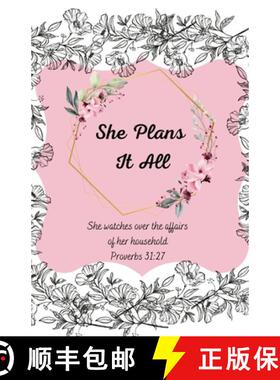 【3-4周达】She Plans It All Planner (undated for anytime start date) [9781387837878]