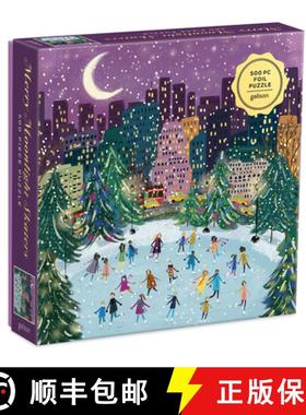 【3-4周达】Merry Moonlight Skaters 500 Piece Foil Puzzle [9780735366725]