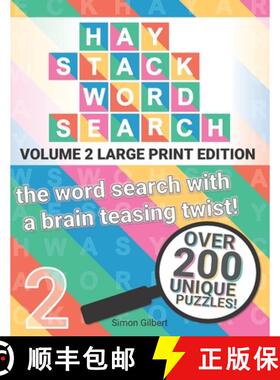 【3-4周达】Haystack Wordsearch (LARGE PRINT): Volume 2 - the word search with a brain teasing twist! [9781838372637]