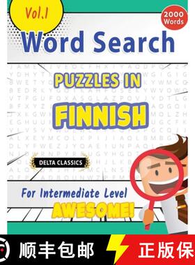 【3-4周达】Word Search Puzzles in Finnish for Intermediate Level - Awesome! Vol.1 - Delta Classics [9798349004476]