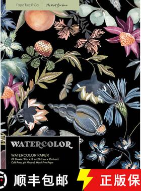 【3-4周达】Watercolor Notepad – 20 sheets / 40 pages of Watercolor Paper, 8x10 in, 200 GSM, (Bleed–... [9781958803615]