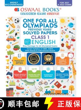 【3-4周达】Oswaal One for All Olympiad Previous Years Solved Papers, Class-1 English Book (For 2021-2... [9789354233135]