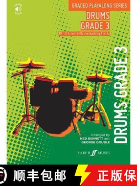 【3-4周达】Graded Playalong Series: Drums Grade 3 [9780571542642]