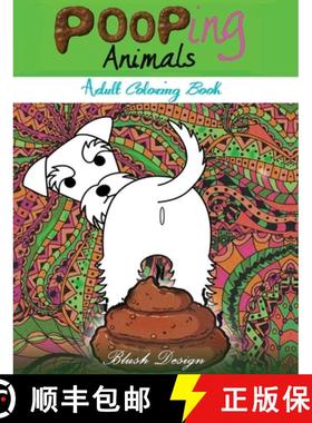 预订 Pooping Animals: Adult Coloring Book [9789655751383]