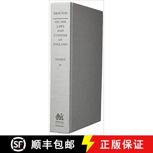 【3-4周达】精装 On the Laws and Customs of England, Volume 4 [9780674968202]