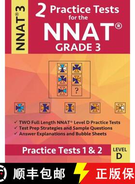 【3-4周达】2 Practice Tests for the NNAT Grade 3 Level D: Practice Tests 1 and 2: NNAT3 - Grade 3 - L... [9781948255790]