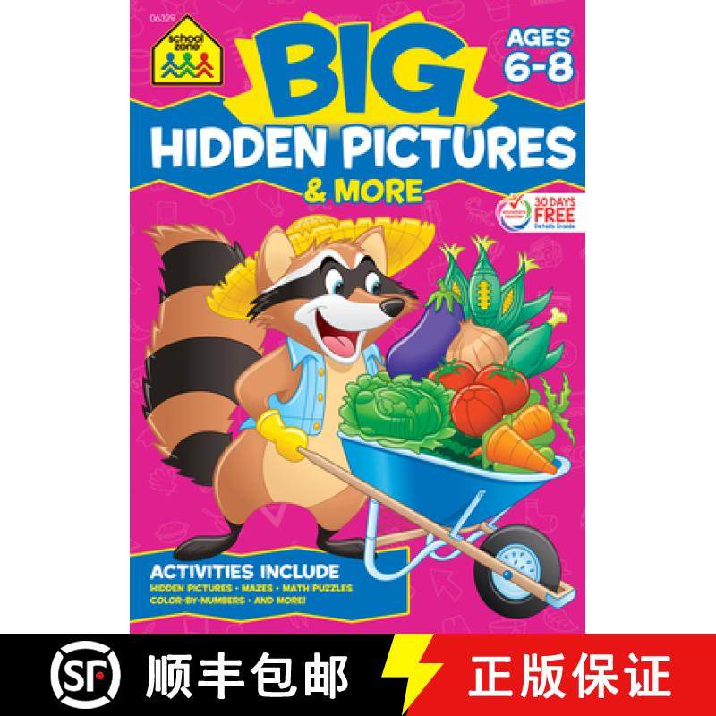 预订 School Zone Big Hidden Pictures & More Workbook [9781601592583]