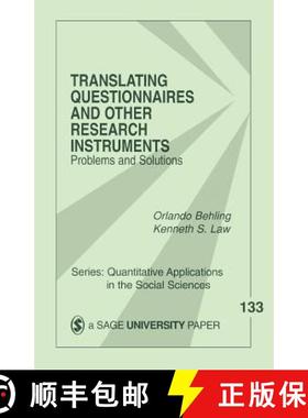 【3-4周达】Translating Questionnaires and Other Research Instruments: Problems and Solutions [9780761918240]
