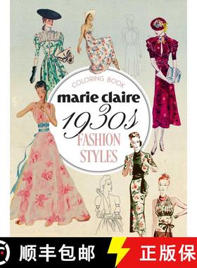 【3-4周达】Marie Claire 1930s Fashion Styles Coloring Book [9781923208537]