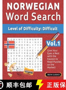 预订 Norwegian Word Search - Level of Difficulty: Hard - Vol.1 - Delta Classics - Give Your Eyes a Re... [9798349030703]