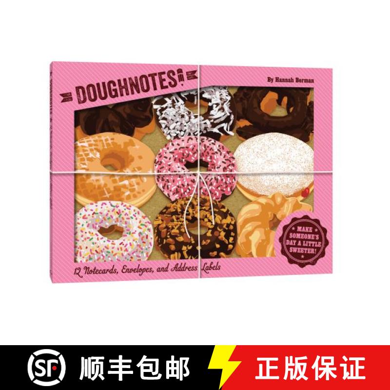 【3-4周达】Doughnotes: 12 Notecards, Envelopes, and Address Labels [With 12 Envelopes and 12 Address ... [9781452136301]
