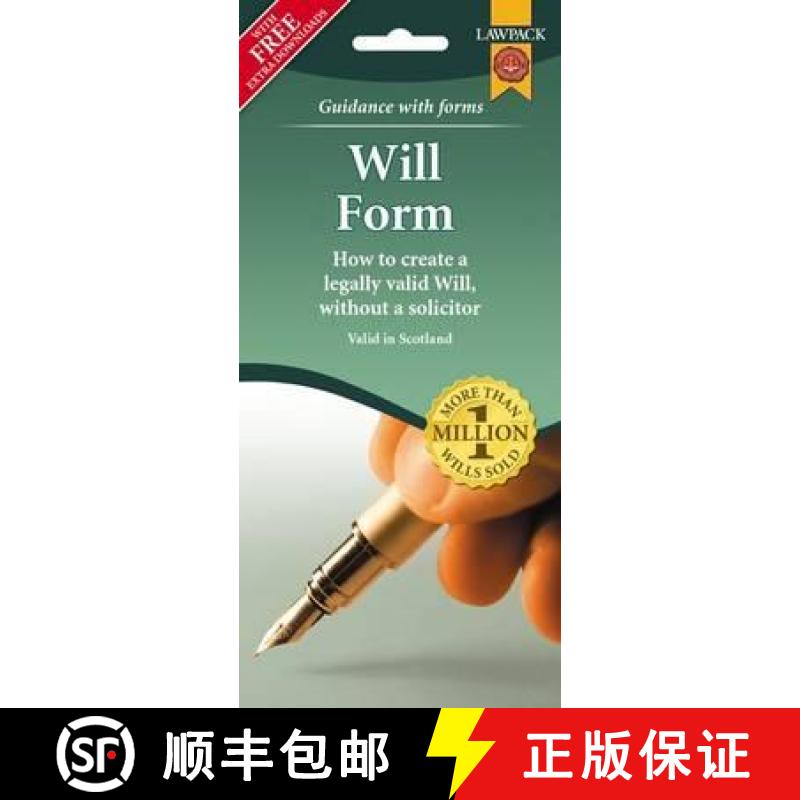 【2-3周达】Last Will & Testament Form Pack for Scotland: How to Create a Legally Valid Will, without ... [9781907765650]