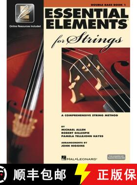 【3-4周达】Essential Elements for Strings Double Bass Book 1 W/Eei Beginner Bass Method Book with Onl... [9780634038204]