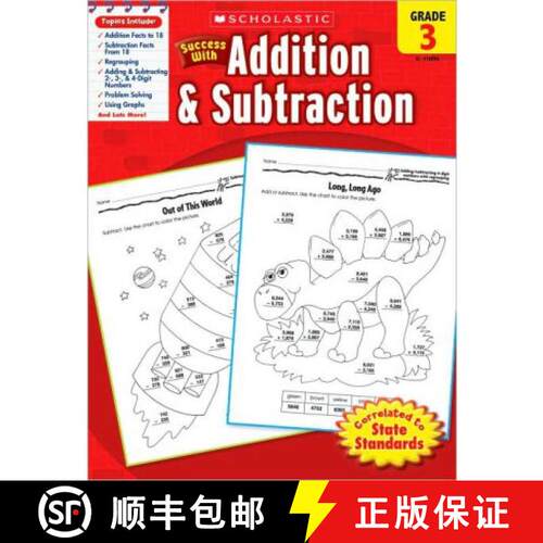 预订 Scholastic Success with Addition & Subtraction, Grade 3 [9780545200967]
